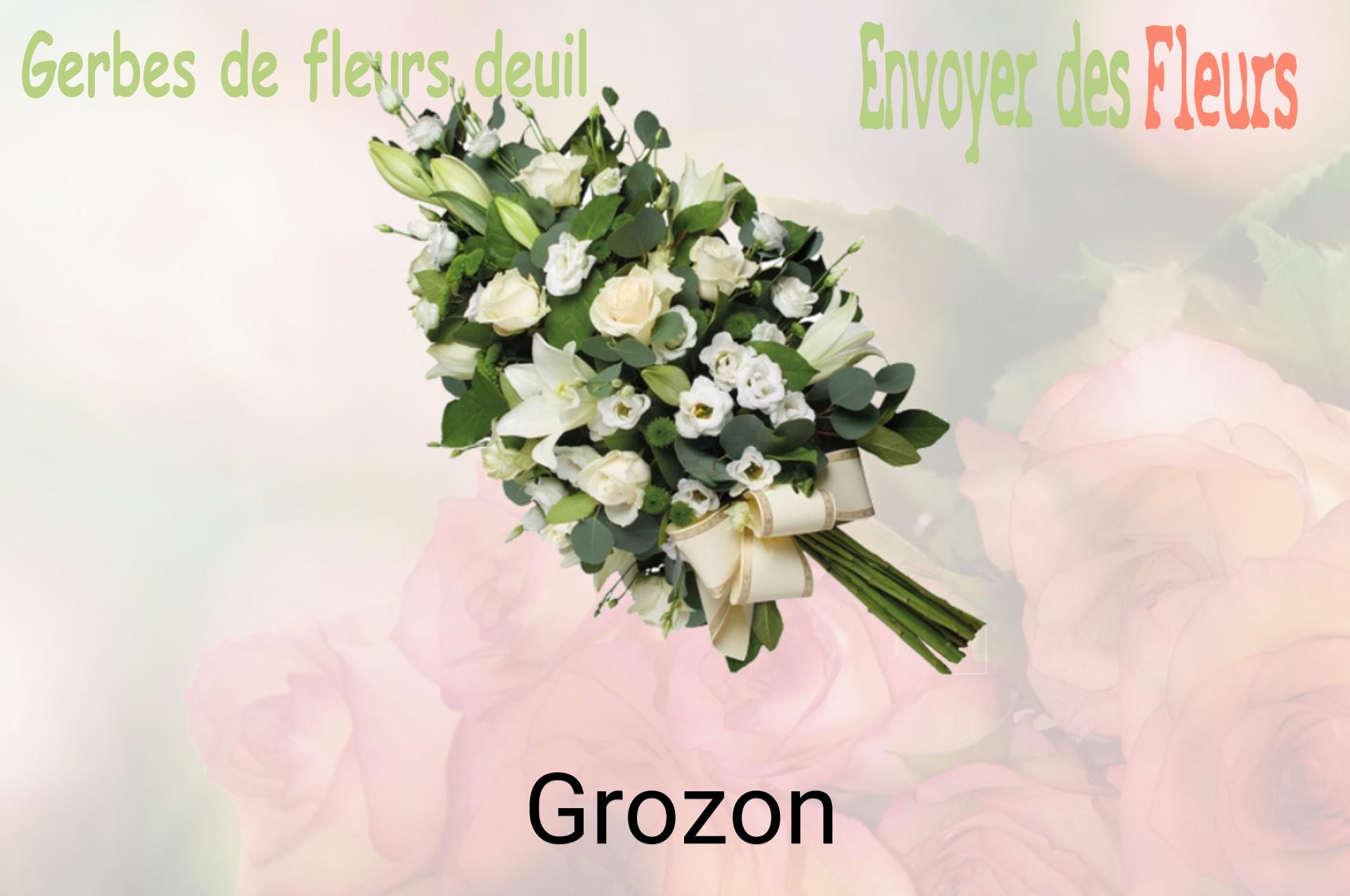 Gerbe de fleurs de deuil livrée à Grozon